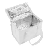 Geantă termoizolantă din material nețesut laminat, cu interior argintiu – cu logo-ul firmei — fotografia 3
