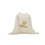 Rucsac 100% bumbac reciclat (180 g/m²) Maiorca – cu logo-ul firmei — fotografia 3
