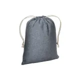 Pungă cadou din bumbac reciclat, 150 g/m², 15 x 20 cm – cu logo-ul firmei — fotografia 1