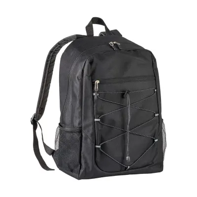 Rucsac din poliester 600D cu 4 buzunare (două buzunare laterale din plasă). Curele și spate căptușite – cu logo-ul firmei
