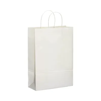 Pungă de cumpărături din hârtie de 100 gr/m², cu pliu lateral 100 g/m² – cu logo-ul firmei