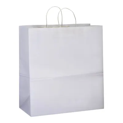 Pungă de cumpărături din hârtie de 100 gr/m², cu pliu lateral 100 g/m² – cu logo-ul firmei
