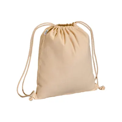 Rucsac din bumbac organic de 220 g/m², cu închidere cu șnur – cu logo-ul firmei