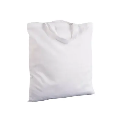 Pungă de cumpărături din bumbac de 135 g/m², cu mânere scurte – cu logo-ul firmei