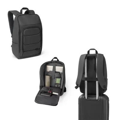 Rucsac pentru laptop fabricat din poliester reciclat 600D de înaltă densitate, cu finisaj rezistent la apă și căptușeală 16" Toulon – cu logo-ul firmei