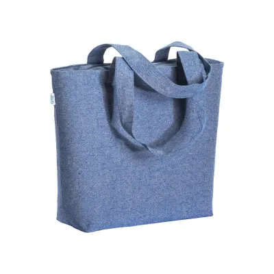 Sacoșă textilă de cumpărături din bumbac reciclat, de 280 g/m², cu pliu lateral