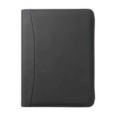 Mapă pentru documente format A4 din PU reciclat, cu închidere cu fermoar. Organizator interior – cu logo-ul firmei