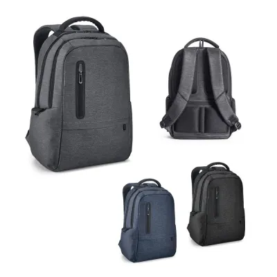 Rucsac pentru laptop din nailon reciclat 2Tone, rezistent la apă, cu compartiment 210D Re-Boston – cu logo-ul firmei