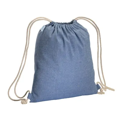 Rucsac din bumbac reciclat de 180 g/m², cu închidere cu șnur – cu logo-ul firmei