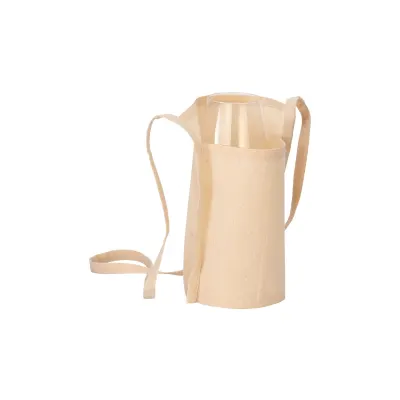 Suport pentru pahare de degustare din bumbac organic de 150 g/m², cu șnur de 90 cm. – cu logo-ul firmei