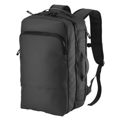 Rucsac / valiză de călătorie cu compartiment pentru laptop (15) din PU moale, rezistent la apă – cu logo-ul firmei