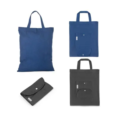 Pungă pliabilă din bumbac (50%), bumbac reciclat (30%) și poliester (20% rPET) (140 g/m²) Siena – cu logo-ul firmei