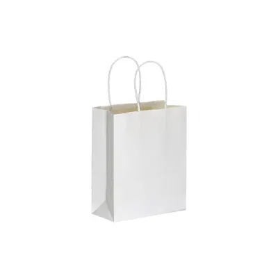 Pungă de cumpărături din hârtie de 100 gr/m², cu pliu lateral 100 g/m² – cu logo-ul firmei