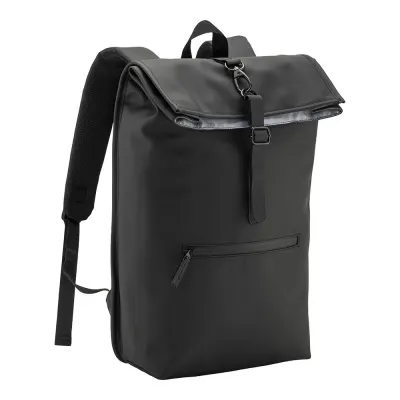 Rucsac din PU moale, rezistent la apă, fabricat din materiale reciclate (15") – cu logo-ul firmei
