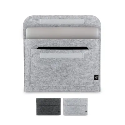Geantă pentru laptop din pâslă reciclată (100% rPET) Felpy Sleeve – cu logo-ul firmei