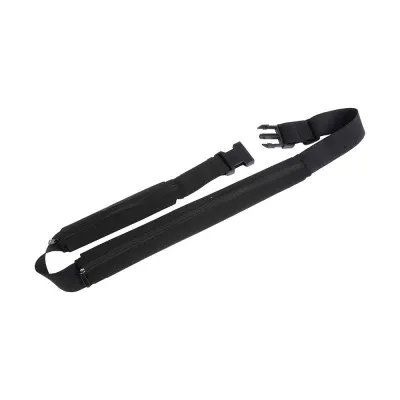 Borsetă subțire din spandex, cu 2 buzunare, curea reglabilă pentru talie și închidere cu clemă – cu logo-ul firmei