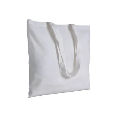 Pungă de cumpărături din bumbac de 135 g/m², cu mânere lungi – cu logo-ul firmei