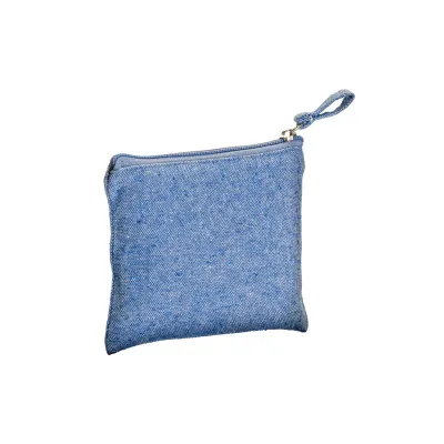 Trusă de cosmetice/portmoneu din bumbac reciclat, de 280 g/m², cu închidere cu fermoar – cu logo-ul firmei