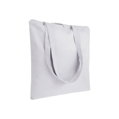Sacoșă textilă de cumpărături din bumbac de 220 g/m², cu mânere lungi și închidere cu fermoar
