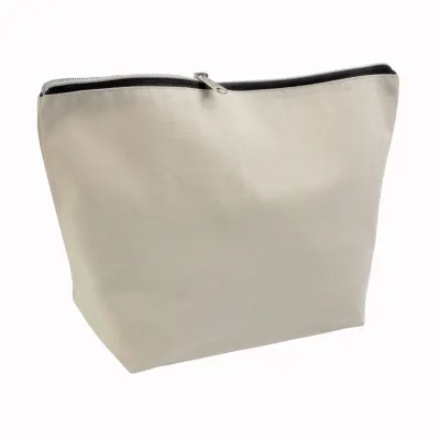 Trusă de cosmetice din bumbac periat, 10 oz, cu fermoar – cu logo-ul firmei