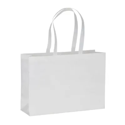 Pungă de cumpărături termosudată din PET reciclat (TNT R-PET) de 100 g/m² – cu logo-ul firmei