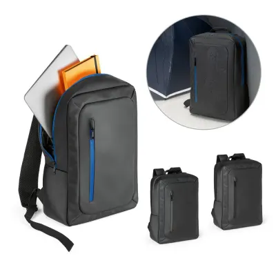 Rucsac pentru laptop de 15” din poliester reciclat 600D de înaltă densitate Osasco – cu logo-ul firmei