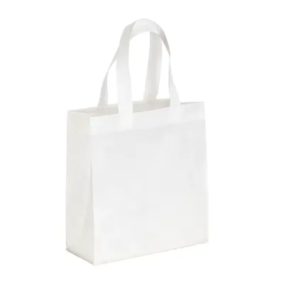 Geantă de cumpărături confecționată din PET reciclat (TNT R-PET) de 80 g/m&sup2;, sigilată termic – cu logo-ul firmei