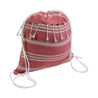 Rucsac din bumbac de tip „fouta” de 180 g/m², cu închidere prin șnur – cu logo-ul firmei
