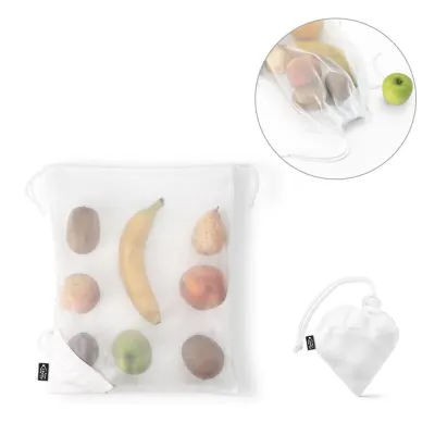 Geantă pliabilă din plasă și poliester reciclat 190T (100% rPET) Bolzano – cu logo-ul firmei