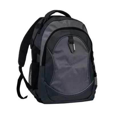 Rucsac din poliester 1680D cu 4 buzunare (două buzunare laterale din plasă) și carabină – cu logo-ul firmei