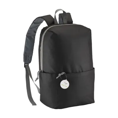 Rucsac din poliester fără PVC, cu patru buzunare și curele de umăr reglabile – cu logo-ul firmei