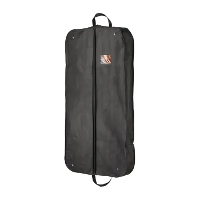 Husă pentru haine din material nețesut de 80 g/m², pentru călătorii, cu compartiment exterior – cu logo-ul firmei