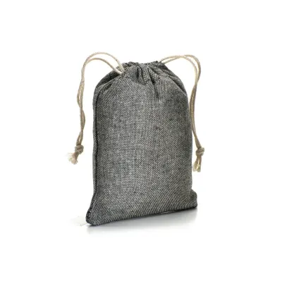 Pungă cadou din bumbac reciclat, 150 g/m², 10 x 14 cm – cu logo-ul firmei