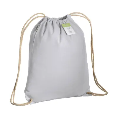 Sacoșă textilă din bumbac organic cu șnur și colțuri întărite 140 g/m²