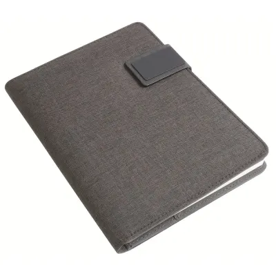 Agendă din țesătură Melange și organizator pentru dispozitive electronice, cu caiet cu linii inclus (A5) – cu logo-ul firmei