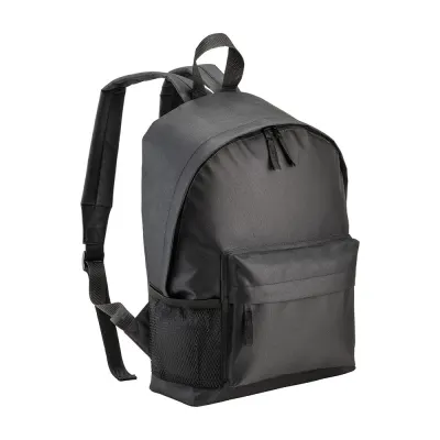 Rucsac din poliester reciclat (R-PET) cu buzunar exterior cu fermoar – cu logo-ul firmei