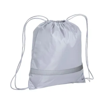 Rucsac din poliester 210T, cu bandă reflectorizantă, închidere cu șnur și colțuri întărite – cu logo-ul firmei