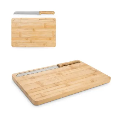 Tocător de pâine din bambus cu cuțit inclus Catcher – cu logo-ul firmei