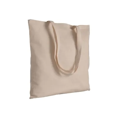 Pungă din bumbac de 180 g/m², cu mânere lungi – cu logo-ul firmei
