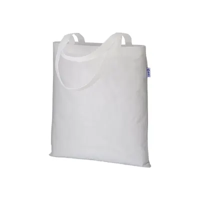 Pungă de cumpărături din R-pet de 80 g/m², cu mânere lungi – cu logo-ul firmei