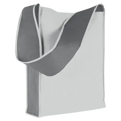 Geantă de umăr tip rucsac din material nețesut cusut, de 80 g/m², cu clapă de întărire din non-woven (nețesut) – cu logo-ul firmei