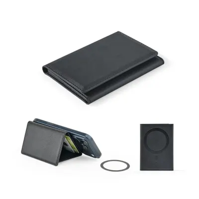 Portofel magnetic din PU de mare capacitate cu blocare RFID Harald – cu logo-ul firmei