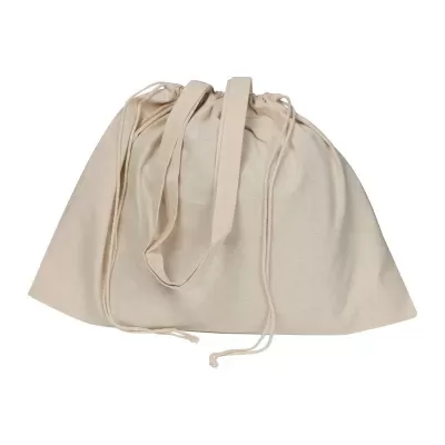 Sacoșă textilă mare din bumbac organic cu mânere lungi si snur strangere 180 g/m²