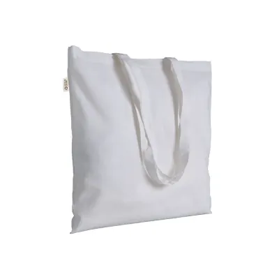Geantă de mână în culori uni, confecționată din bumbac reciclat de 280 g/m² – cu logo-ul firmei