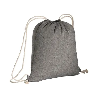 Rucsac din bumbac reciclat, cu șnur, de 150 g/m² – cu logo-ul firmei
