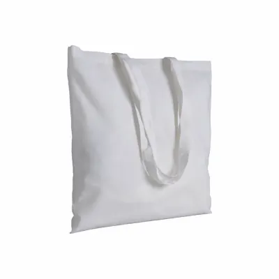 Pungă din bumbac de 180 g/m², cu mânere lungi – cu logo-ul firmei