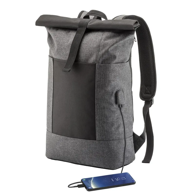 Rucsac pentru laptop din poliester reflectorizant – cu logo-ul firmei