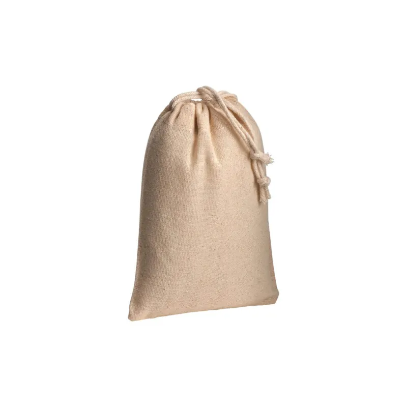 Pungă din bumbac cu șnur, 120 g/m², 10 x 14 cm – cu logo-ul firmei