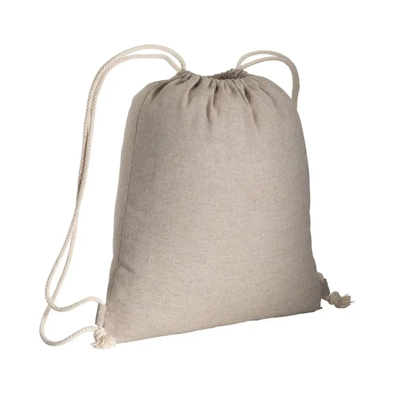 Rucsac din bumbac reciclat, cu șnur, de 150 g/m² – cu logo-ul firmei