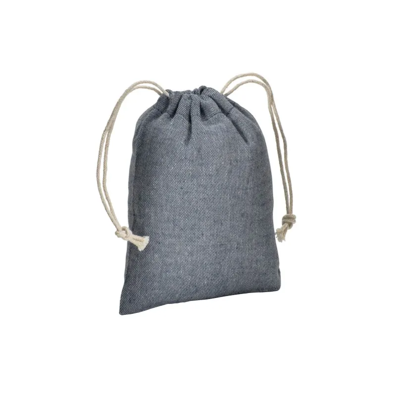 Pungă cadou din bumbac reciclat, 150 g/m², 10 x 14 cm – cu logo-ul firmei